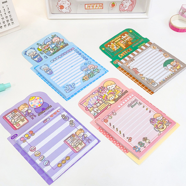 Gói 50 Tờ Giấy Note Họa Tiết Dễ Thương (giao ngẫu nhiên màu)