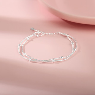 Lắc Chân Bạc Ý 925 Chuỗi Bi Song Song [Free Ship]