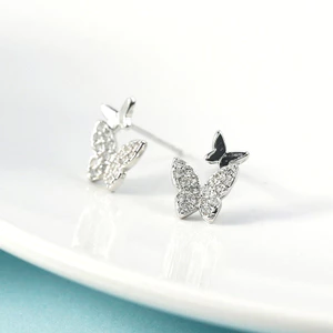 Khuyên Tai Bạc Ý 925 Uyên Ương Hồ Điệp
