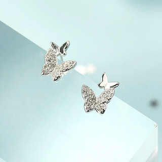 Khuyên Tai Bạc Ý 925 Uyên Ương Hồ Điệp