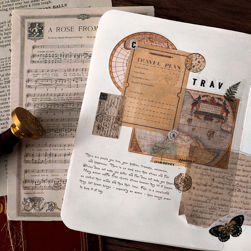 Giấy nền trang trí sổ vintage set 10 tờ HD248-K78 DIY Crafts, Scrapbook, Journal, Diary, Planner, Wal Seal Ect