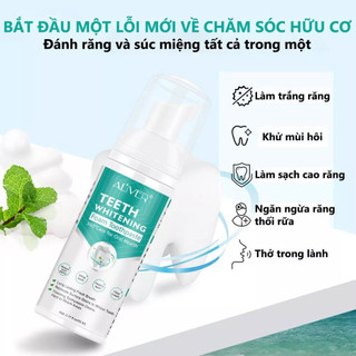 [2 in 1]Bọt kem đánh trắng răng Mousse làm trắng răng. khử mùi hôi miệng hiệu quả.Giảm ố vàng loại bỏ mảng bám trên răng