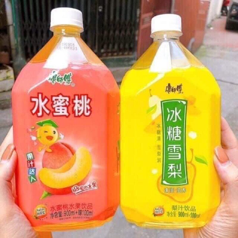 Nước Lê, Đào chai 1000ml - Ngọt dịu, siêu ngon