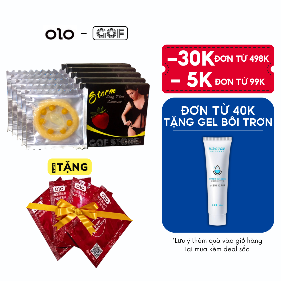 Bộ 5 Bao Cao Su 7 Bi Lớn Storm Hộp 1c Có Gai Nhỏ Massa Kéo Dài Thời Gian Gof Store Shopee