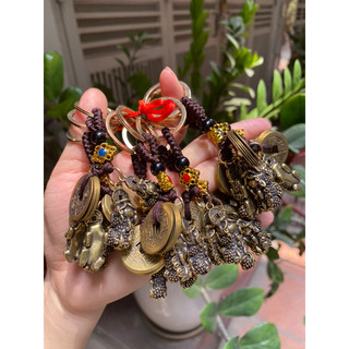 Móc Khoá Tỳ Hưu Ngậm Tiền Xâu Tiền Ngũ Đế Hồ lô Bát bảo Hũ tiền tài Chiêu Tài Lộc Phong Thuỷ