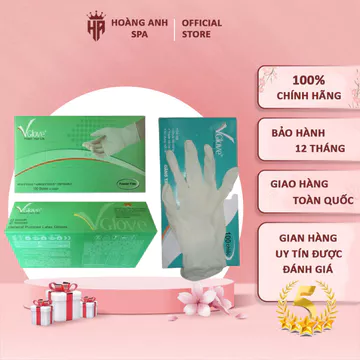 Găng Tay Y Tế Không Bột & Có Bột Vglove, Bao Tay Cao Su Y Tế ,Sử Dụng Trong Tóc Spa Phun Xăm