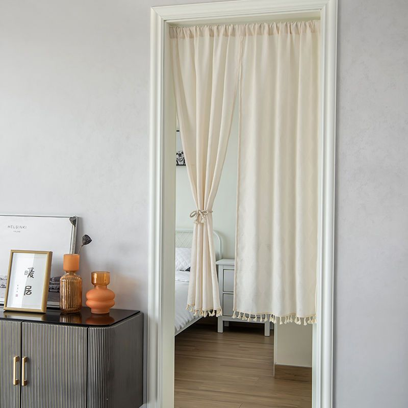 Rèm màn cửa vải canvas trang trí phối ren tua rua rèm cửa decor rèm ...