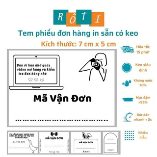 50 Tem ghi mã vận đơn cute, có sẵn keo dán kích thước 7x5cm phù hợp gói hàng nhỏ