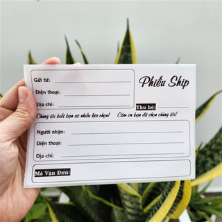 50 Phiếu ship hàng có sẵn keo dán, mực đậm không phai kích thước 10x15cm