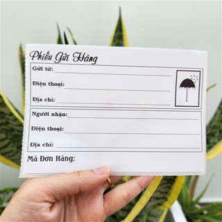 50 Phiếu ship hàng có sẵn keo dán, mực đậm không phai kích thước 10x15cm