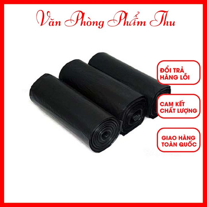 1Kg Gồm 3 Cuộn Bao Rác Màu Đen Nhựa Dẻo Dai Không Rách Kích Thước 45cm ...