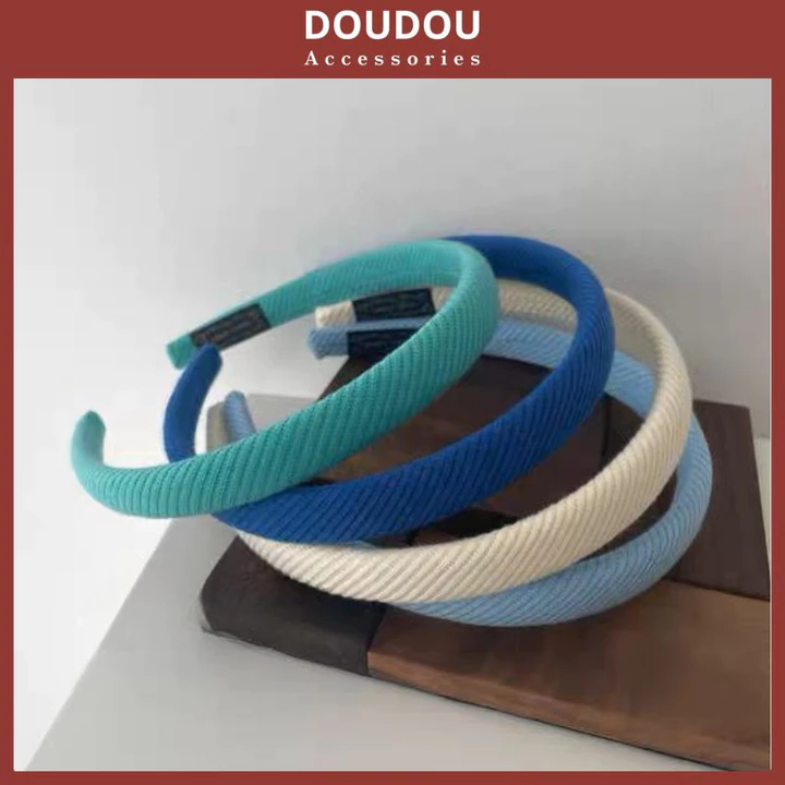 Băng đô cài tóc Doudou Bờm tóc nữ Cài tóc bản nhỏ 2.5cm Băng đô tóc vải phong cách Hàn Quốc FG023