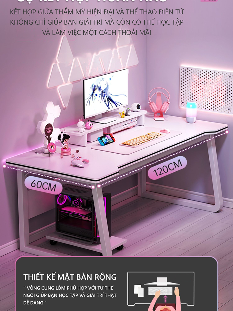 Ảnh Bàn làm việc phong cách gaming mạnh mẽ thương hiệu IGA - GM95 3
