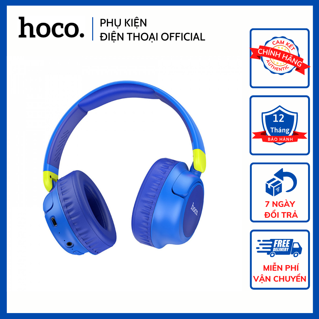 ⚡CHÍNH HÃNG⚡Tai nghe chụp đầu bluetooth Hoco W43 Pin 250mAh sử dụng tới ...