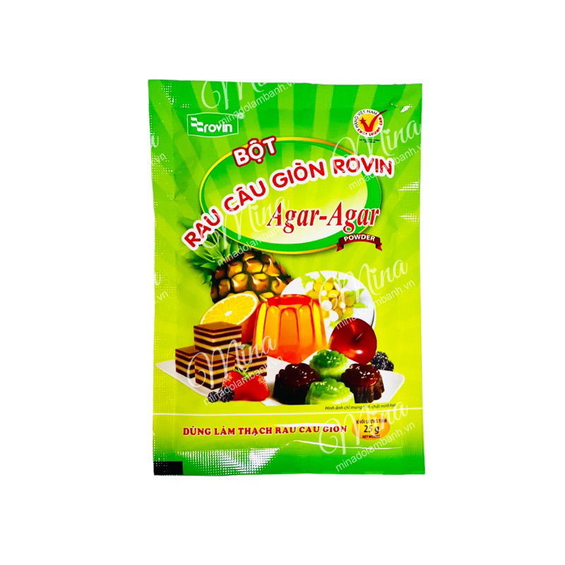 Bột rau câuThạch rau câu Giòn Agar Hoàng Yến Rovin hộp 10 gói | Shopee ...