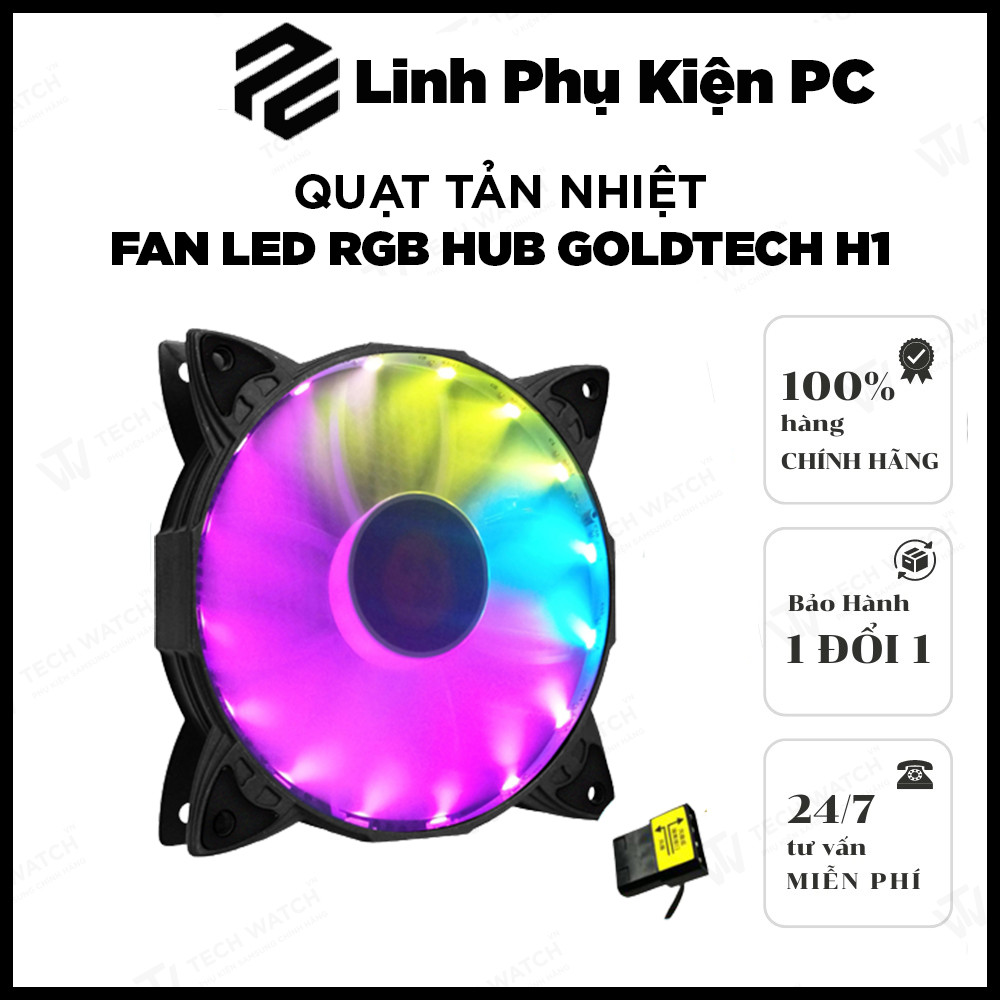 Quạt Tản Nhiệt - Fan Led RGB Cắm nguồn trực tiếp không qua HUB Goldtech ...