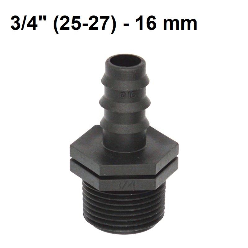 Nối ren ngoài 21 ra 16mm ldpe dùng nối ống PVC ren trong 21mm ra Ldpe 16mm hệ thống phun mưa