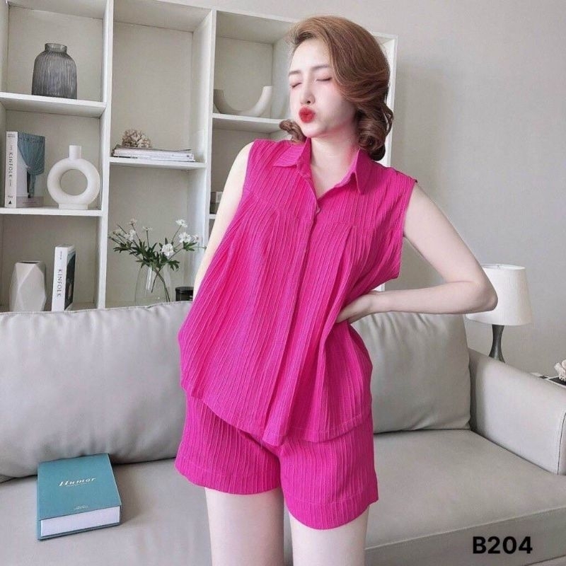 đủ size 40-70kg, Đồ Bộ Mặc Nhà Nữ, Áo Sát Nách Cổ Đức, Quần Đùi, Vải Đũi Gân Mềm Mát Thấm Mồ Hôi, Không Nhăn, 40-70kg
