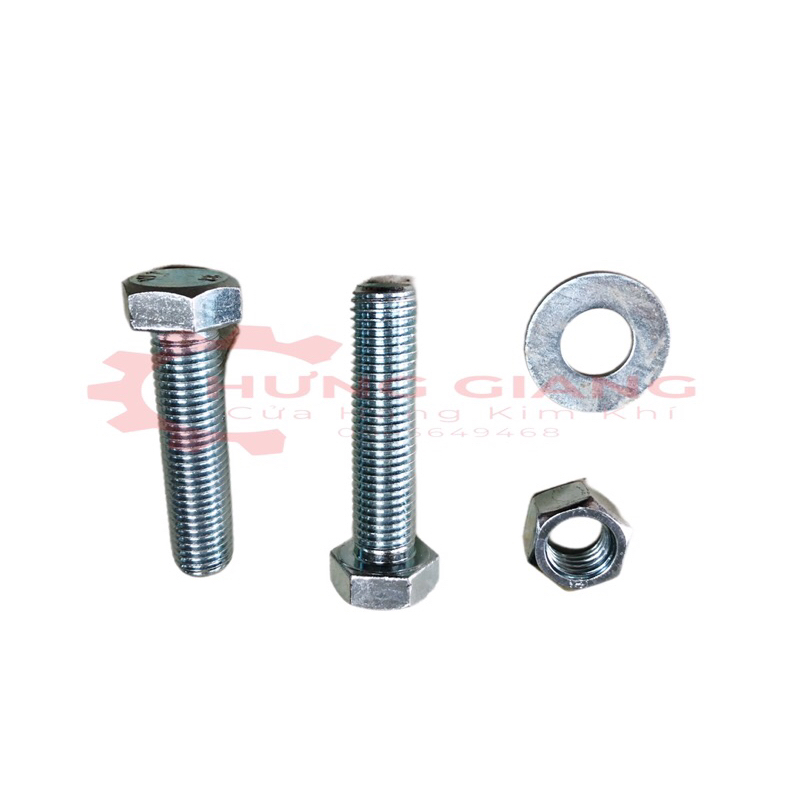 10 Bulong Thép Mạ Kẽm M12 M14 M16 Chống Rỉ