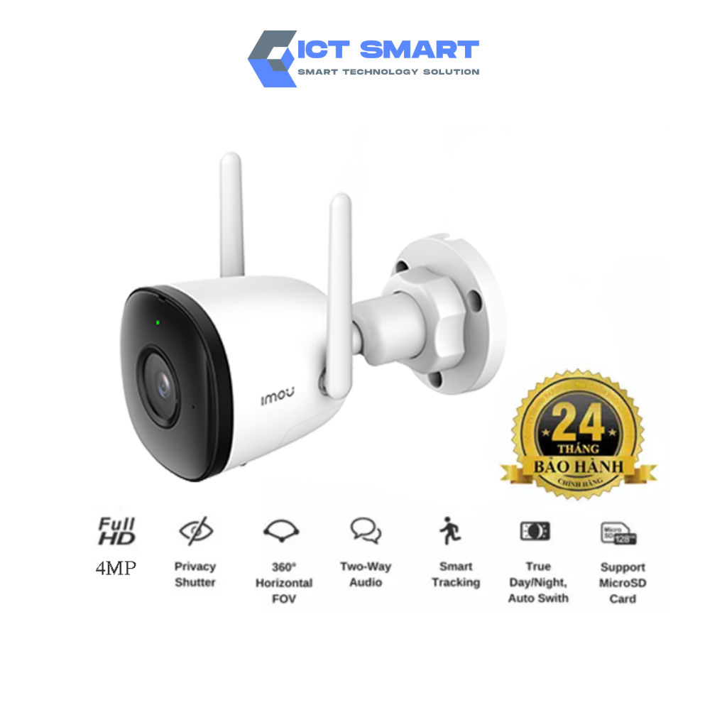Camera Wifi ngoài trời Imou Bullet 2C (4MP) I IPCF42PD I Chống nước