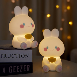( TẶNG ĐÈN NGỦ CẮM TƯỜNG) Đèn Ngủ Để Bàn Cảm Ứng Thỏ Thần Tài, Decor Trang Trí Phòng Ngủ, Quà Tặng Đáng Yêu MEILI STORE