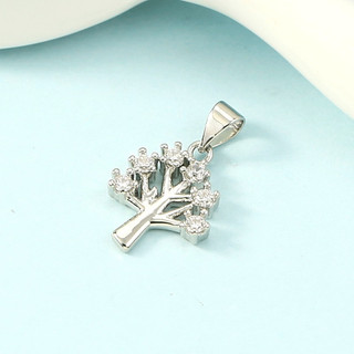 [ Tặng Hộp Quà Cao Cấp]Dây Chuyền Bạc 925 Cây May Mắn Đính Đá KC
