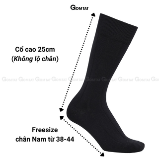 [COTTON PREMIUM] Tất giày tây nam công sở GOMTAT mẫu gân chìm, chất liệu cotton thoáng mát êm chân - STA-MIX09-1DOI