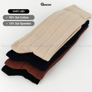 [COTTON PREMIUM] Tất giày tây nam công sở GOMTAT mẫu gân chìm, chất liệu cotton thoáng mát êm chân - STA-MIX09-1DOI