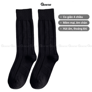 [COTTON PREMIUM] Tất giày tây nam công sở GOMTAT mẫu gân chìm, chất liệu cotton thoáng mát êm chân - STA-MIX09-1DOI