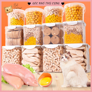 [HÀNG CAO CẤP] Thức ăn sấy khô cho chó mèo nhiều vị thơm ngon hấp dẫn (Cá hồi, tai thỏ, gà đen, phô mai viên)