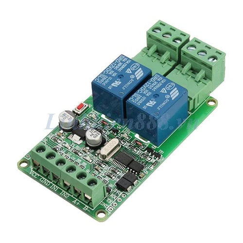 Module relay 2 kênh giao tiếp điều khiển Uart TTL và RS485, giao thức ...