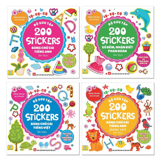 Sách - Combo 4 cuốn Bộ Sưu Tập 200 Stickers Phát triển trí thông minh, sáng tạo - ndbooks