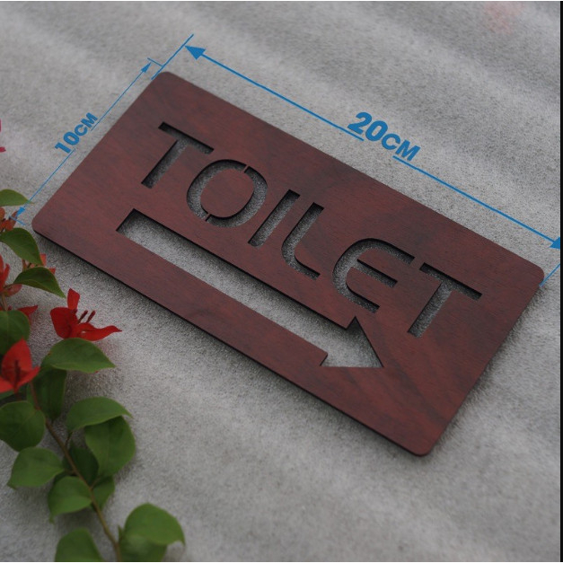 Bảng Gỗ AKZ Toilet - WC Nam Nữ - Resroom, bảng gỗ treo, chỉ hướng nhà vệ sinh AKZTL16