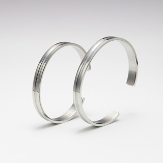 Vòng tay nam nữ Lyz and Liam Elan L&L Cuff Silver - Gift Box Hộp quà tặng nơ đỏ & khắc chữ theo yêu cầu