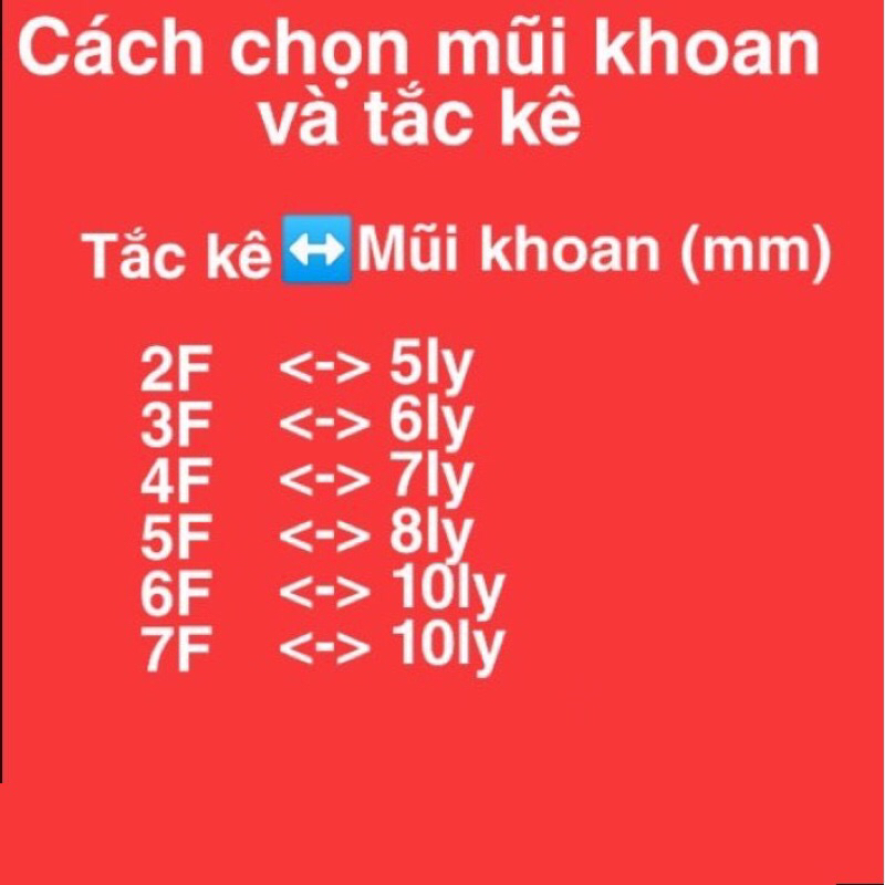 100 Tắc Kê Nhựa, Nở Nhựa 3F 4F 5F 6F 7F hàng Việt Nam