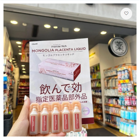 Nước Uống Nhau Thai Ngựa Chiến Mongolia Placenta, Hộp 30 Ống 10ml
