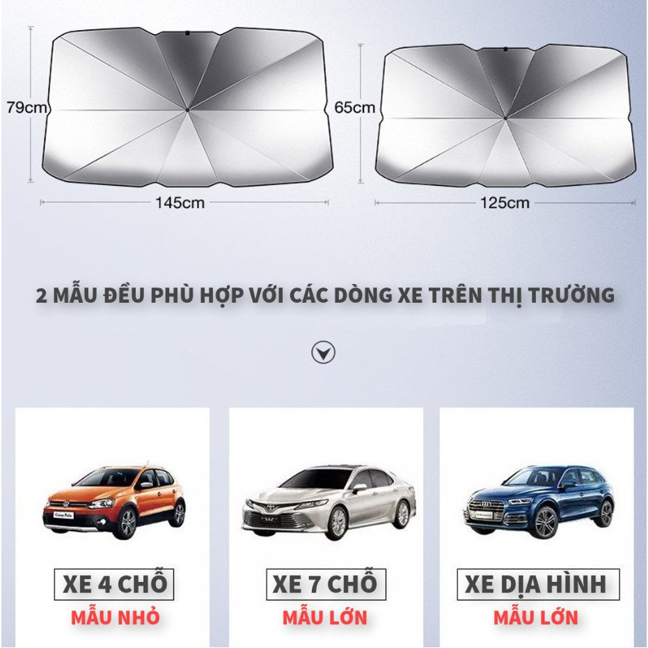 Ô che nắng kính lái ô tô, dù che nắng ô tô cách nhiệt, Che nắng kính lái chống sốc nhiệt khi vào xe