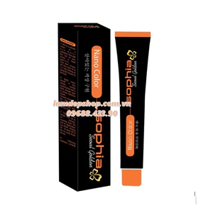Bộ 10 tuýp kem nhuộm tóc (100ml) + 1 chai trợ nhuộm (1000ml) - Sophia Nano Color đa sắc màu - Mã màu nâu /7