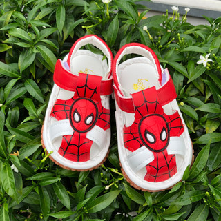 Dép rọ người nhện Spiderman cho bé trai chất liệu da PU thiết kế đế chống trơn an toàn cho bé di chuyển