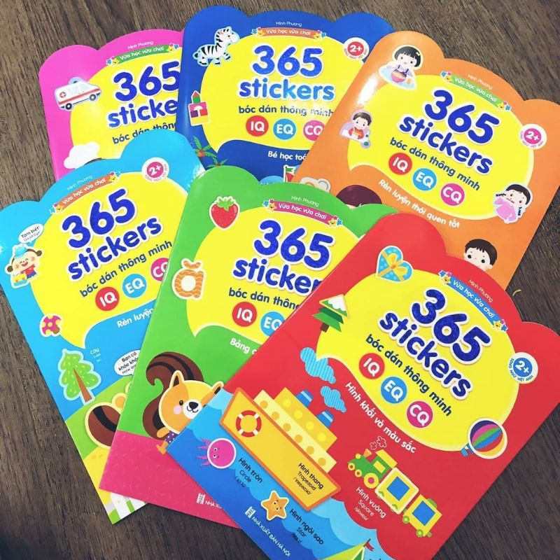 Sách - 365 Stickers Bóc Dán Thông Minh Song Ngữ Việt Anh dành cho trẻ từ 2-6 tuổi (Bộ 6 cuốn)
