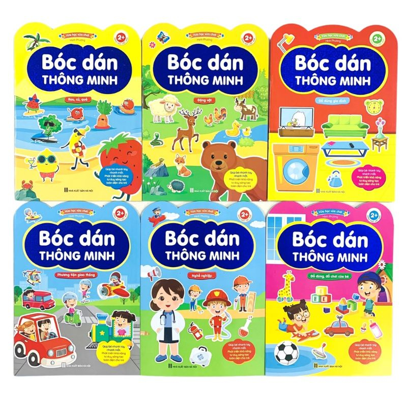 Sách - 365 Stickers Bóc Dán Thông Minh Song Ngữ Việt Anh dành cho trẻ từ 2-6 tuổi (Bộ 6 cuốn)