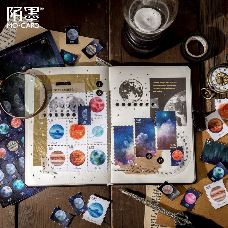 Enjoymore Set 41- 45 Hình Dán Tem Thư Mặt Trăng & Vũ Trụ Moon ...
