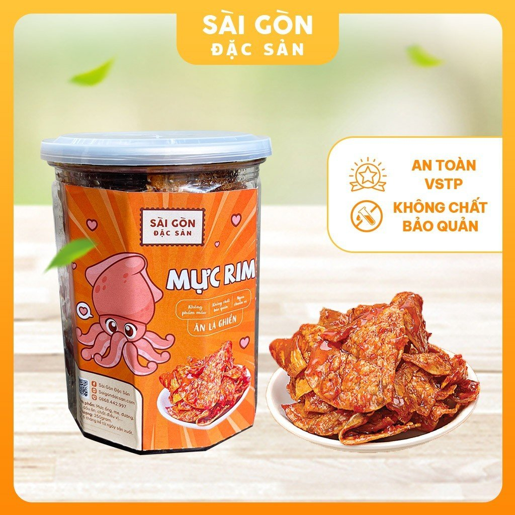 Mực Rim Sa Tế 250Gam Loại đặc biệt thơm ngon đậm vị Đồ Ăn Vặt Sài Gòn ...