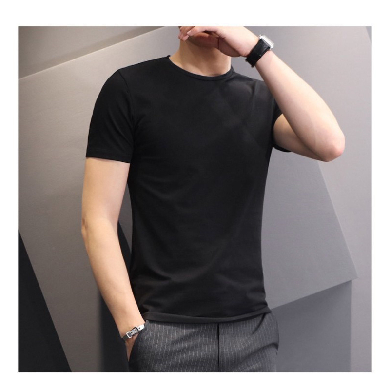 Áo Thun Nam Cổ Tròn Basic Vải Cotton Co Giãn 4 Chiều, Mịn Nhẹ, Tay Ngắn