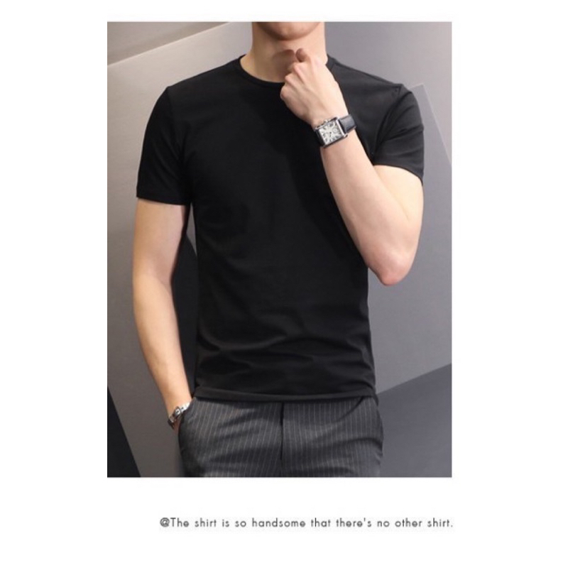 Áo Thun Nam Cổ Tròn Basic Vải Cotton Co Giãn 4 Chiều, Mịn Nhẹ, Tay Ngắn