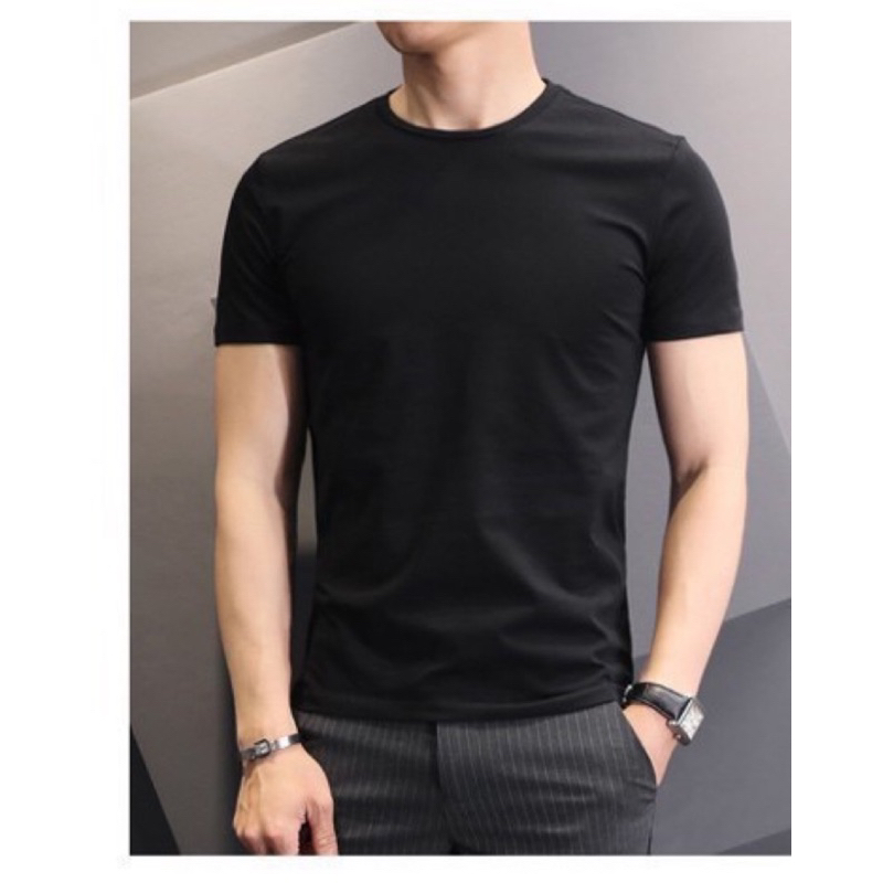 Áo Thun Nam Cổ Tròn Basic Vải Cotton Co Giãn 4 Chiều, Mịn Nhẹ, Tay Ngắn