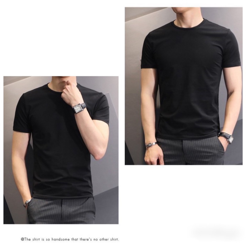 Áo Thun Nam Cổ Tròn Basic Vải Cotton Co Giãn 4 Chiều, Mịn Nhẹ, Tay Ngắn