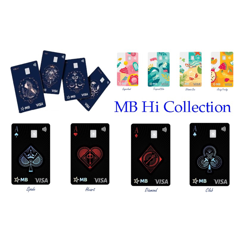 NHẬN THẺ TẠI MBBANK KỲ ĐỒNG Tổng hợp BST THẺ Hi Collection Visa 2in1 ...