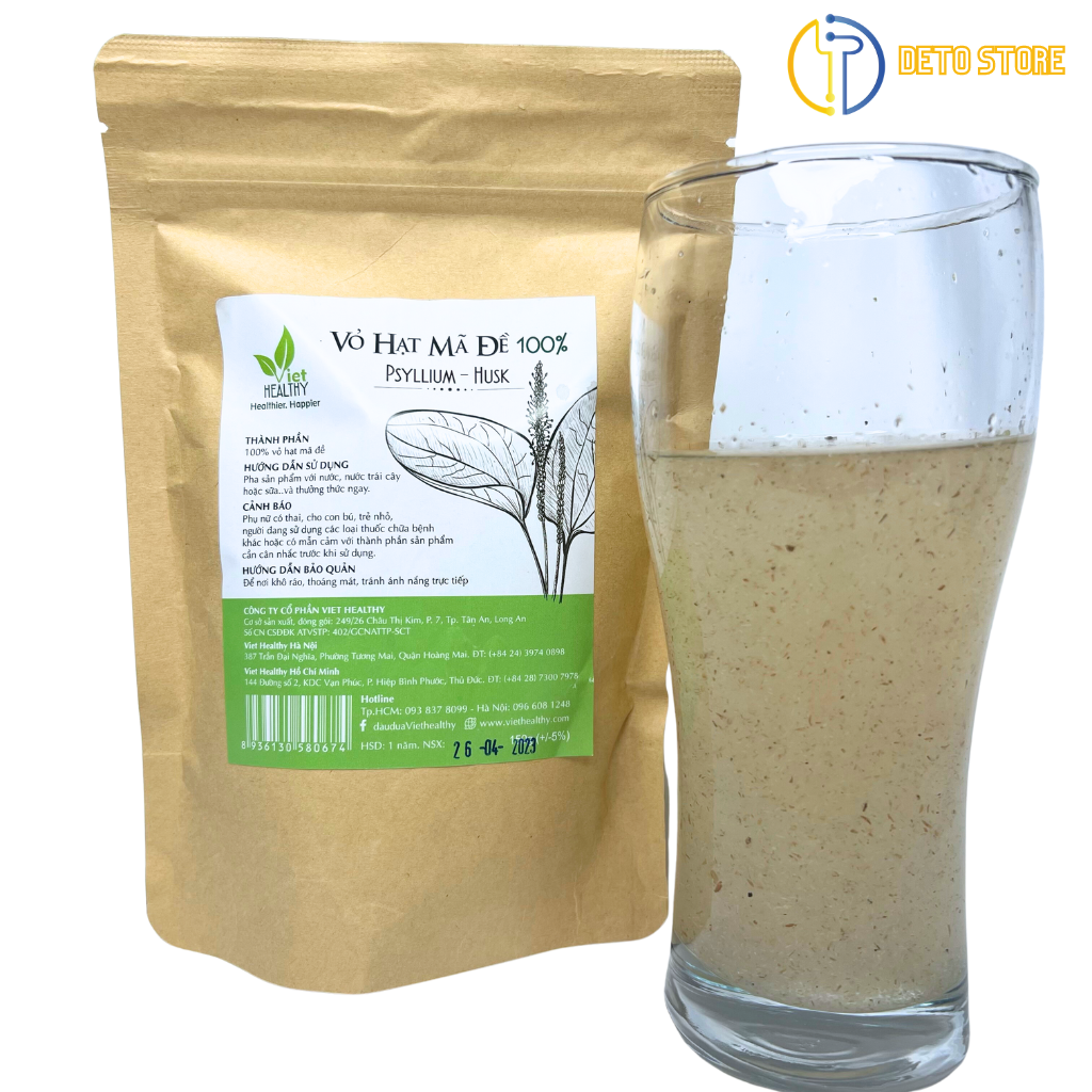 Vỏ Hạt Mã Đề Việt Healthy 150g Hỗ Trợ Táo Bón Chướng Bụng Khó Tiêu, Làm Sạch Hệ Tiêu Hóa, Giảm Cân