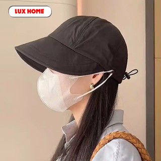 Mũ chống nắng Hàn Quốc, Nón vành rộng có móc đeo khẩu trang, chất liệu vải Acrylic khô nhanh thoáng mát cho ngày Hè 2023